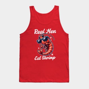 Real Men Eat Shrimp Funny Shrimp Pun Tank Top